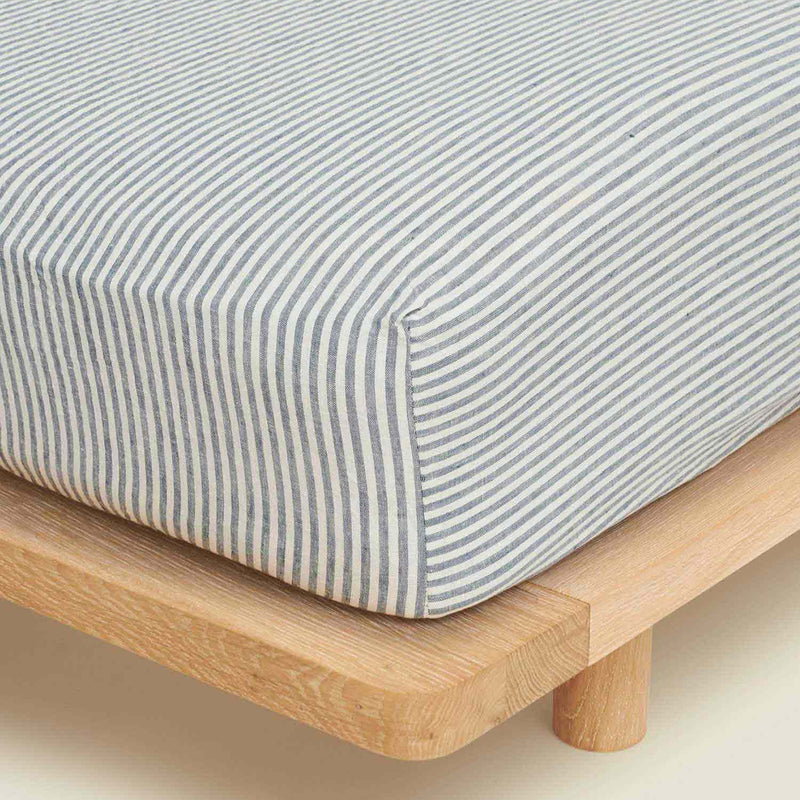 Fitted Sheet King / Blue Stripes