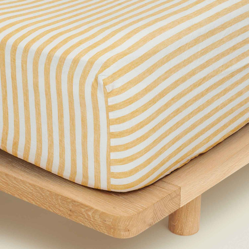 Fitted Sheet King / Yellow Stripes