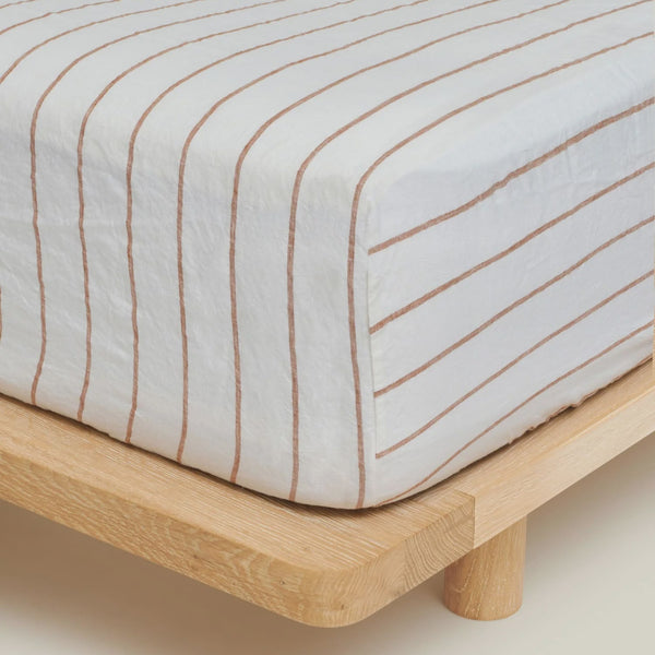 Fitted Sheet King / Tobacco Stripes