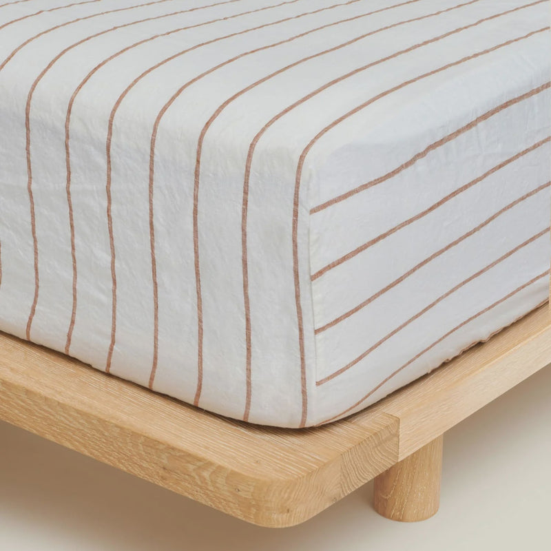 Fitted Sheet King / Tobacco Stripes