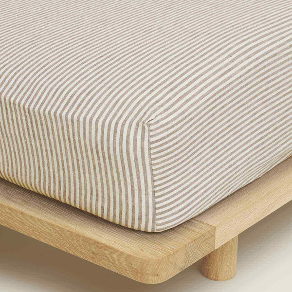 Fitted Sheet King / Olive Stripes