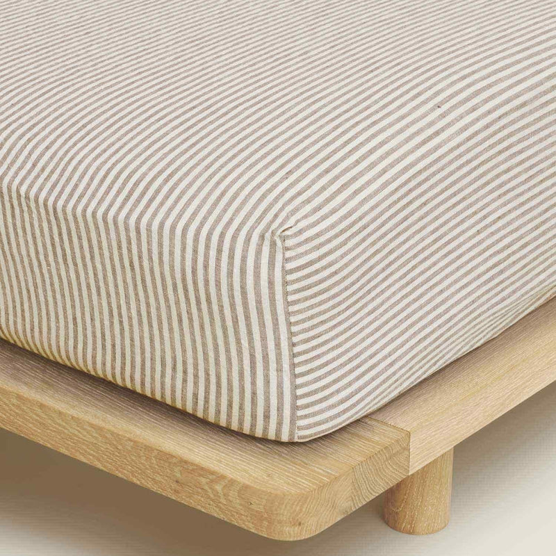 Fitted Sheet King / Olive Stripes
