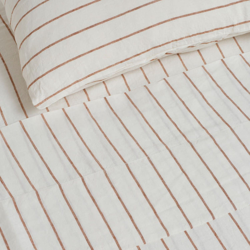 Fitted Sheet King / Tobacco Stripes