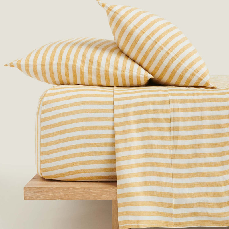 Duvet Cover King / Yellow Stripes
