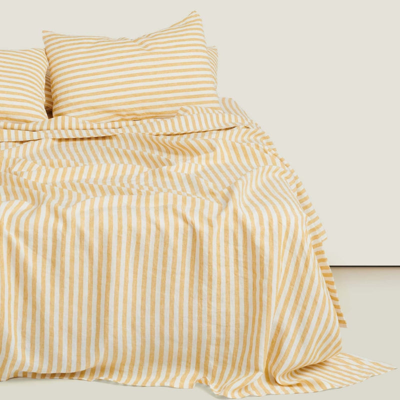 Flat Sheet King / Yellow Stripes
