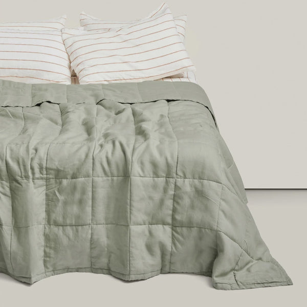 Quilted Bedcover / Sage
