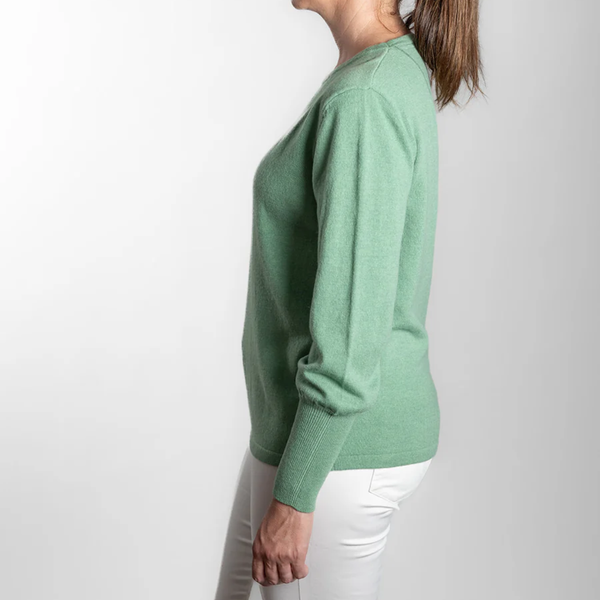 Bell Sleeve Crew Jumper / Mint Green