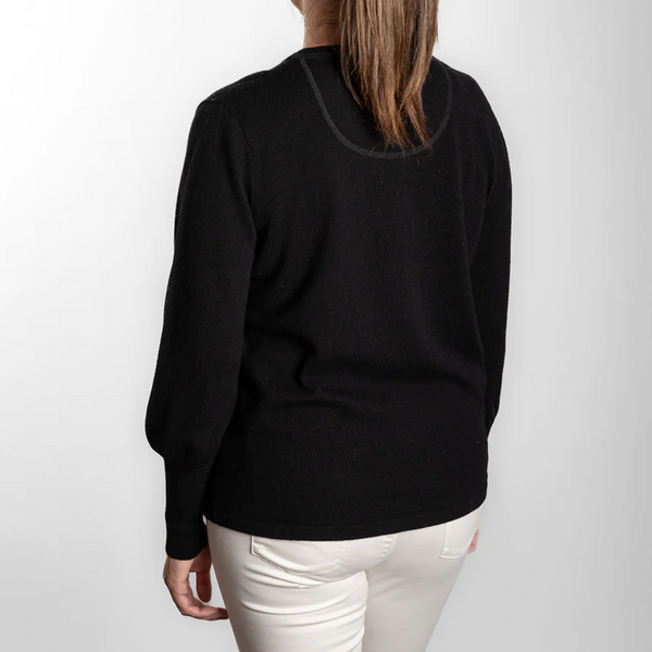 Bell Sleeve Crew Jumper / Black