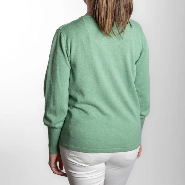 Bell Sleeve Crew Jumper / Mint Green