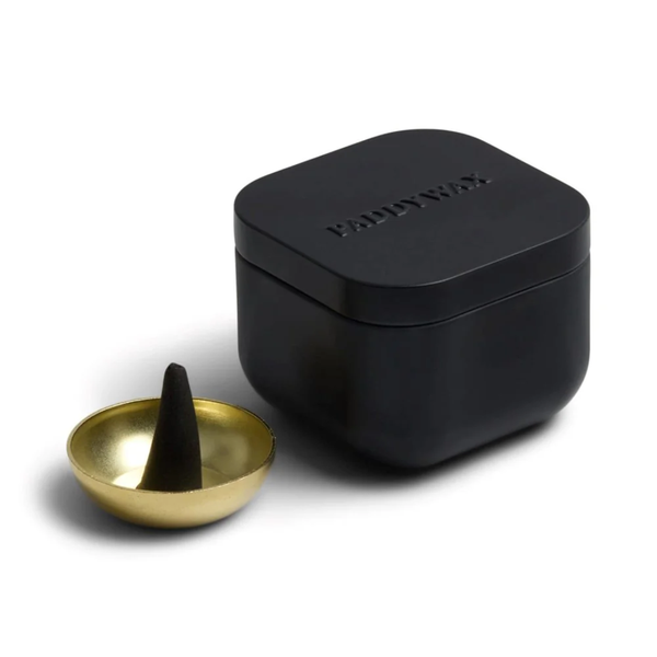 Cubed Metal Tin Incense / Black