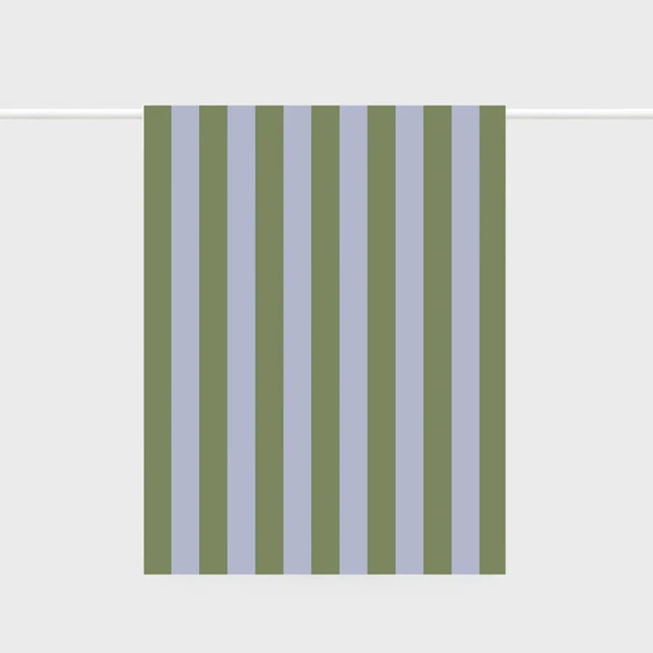 Tea Towel / Bold Stripe Periwinkle + Olive