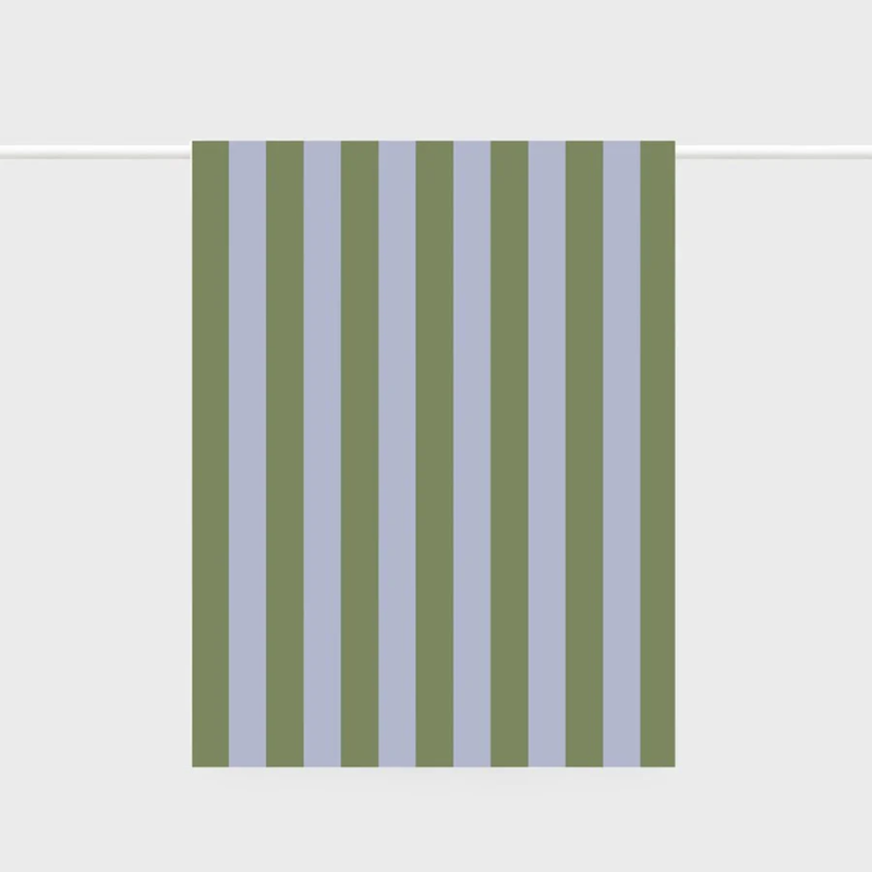 Tea Towel / Bold Stripe Periwinkle + Olive