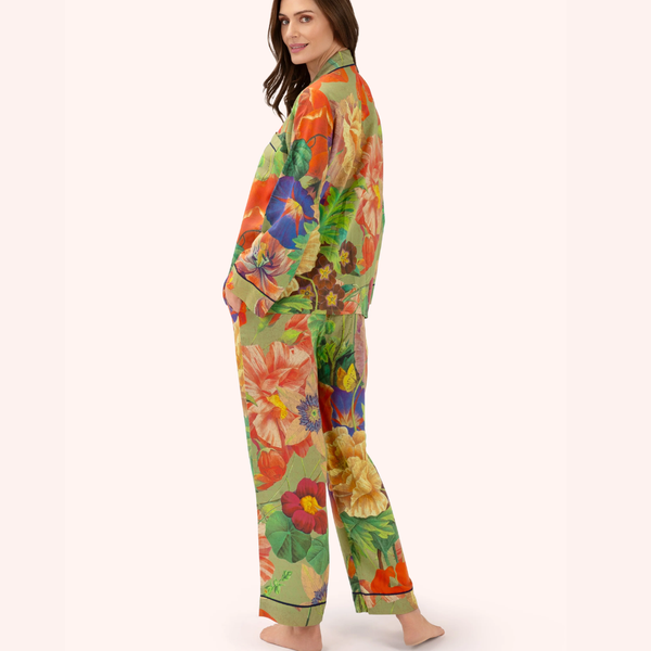 Supersoft Long Pyjamas / Botanical Bouquet Sage