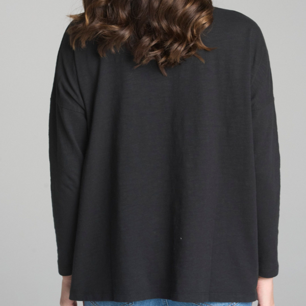 Boxy Sleeve Basic Tee / Black
