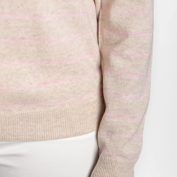 Breton Jumper / Oatmeal + Baby Pink