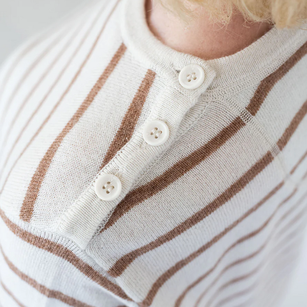 Breton Stripe Jumper / White + Cinnamon