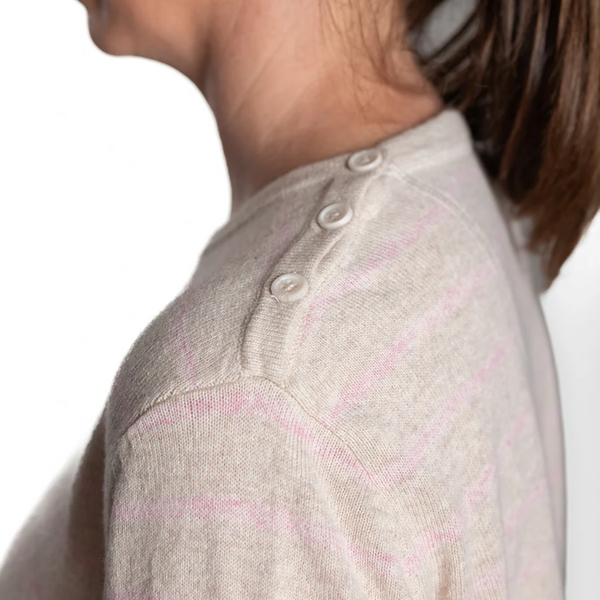 Breton Jumper / Oatmeal + Baby Pink