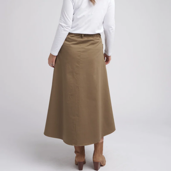 Button Through Skirt / Brown