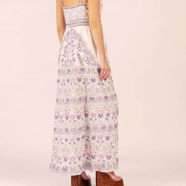 Anu Hindi Cotton Maxi Dress / White