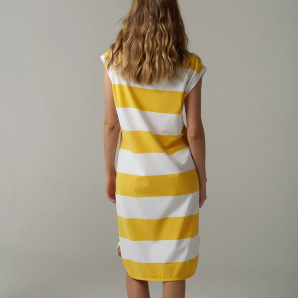 Stripe Muscle Dress / White + Daffodil