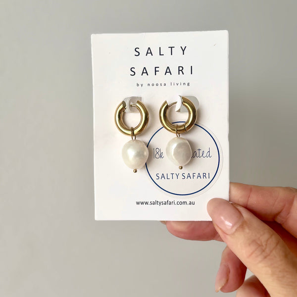 Lulu Pearl Drop Hoops