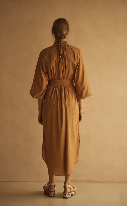 Billow Sleeve Resort Maxi Dress / Cammello