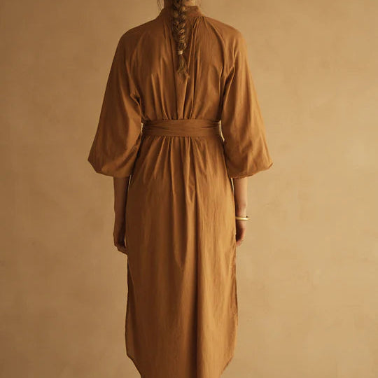 Billow Sleeve Resort Maxi Dress / Cammello