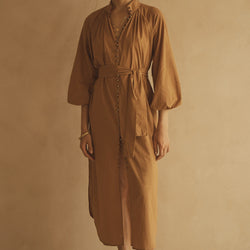 Billow Sleeve Resort Maxi Dress / Cammello