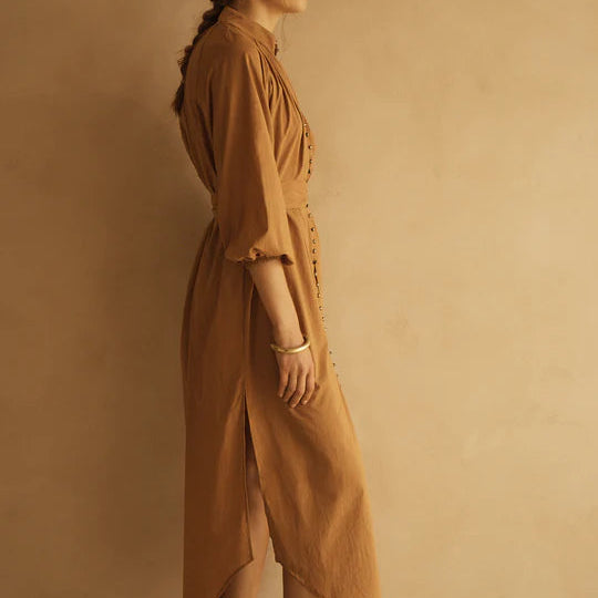 Billow Sleeve Resort Maxi Dress / Cammello