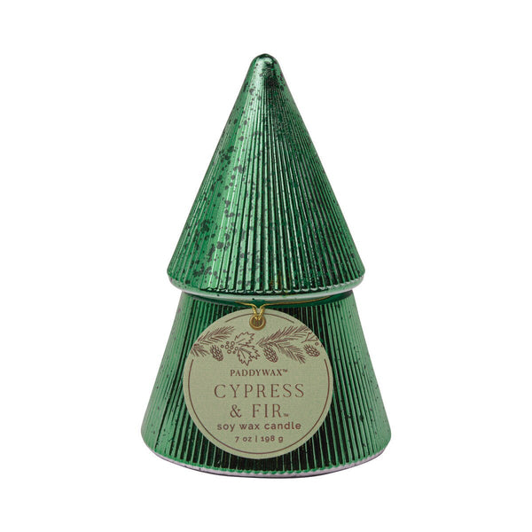 Stacked Green Tree Candle 7oz / Cypress + Fir