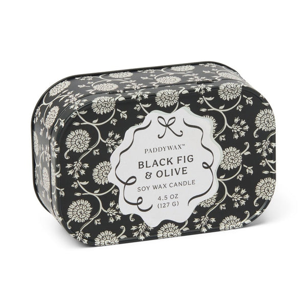 Cherie Printed Tin 4.5oz Candle / Black Fig & Olive