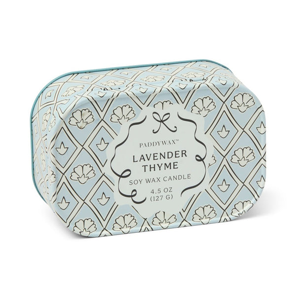 Cherie Printed Tin 4.5oz Candle / Lavender & Thyme