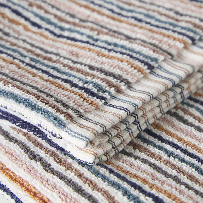 Alice Cotton Bath Mat  Multi Stripe / Navy