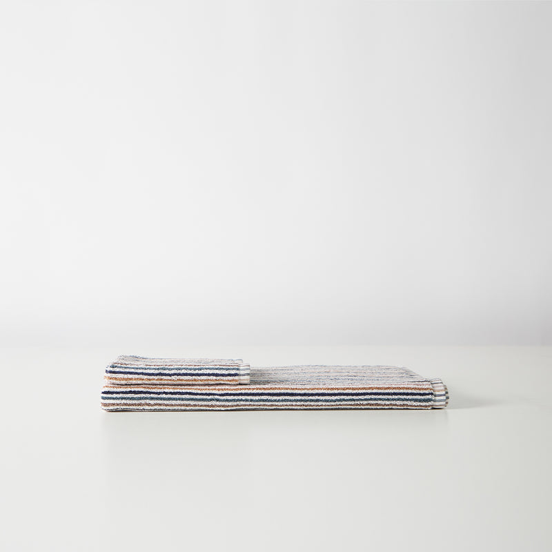 Alice Cotton Bath Mat  Multi Stripe / Navy