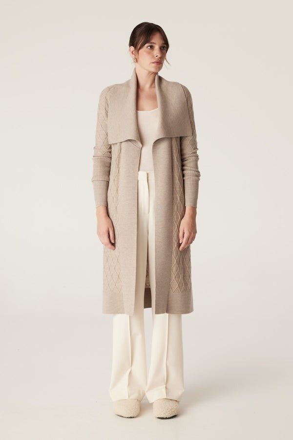 The Victoria Merino Cardigan / Pebble