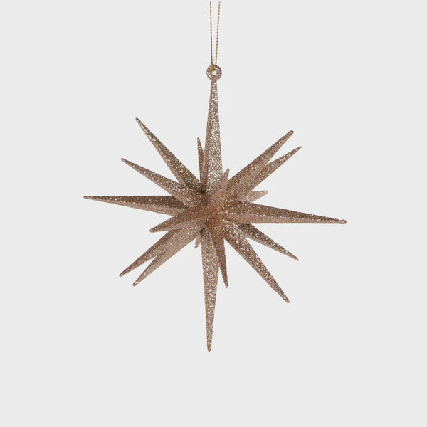 Glitter Orbit Hanging Ornament 15cm / Champagne