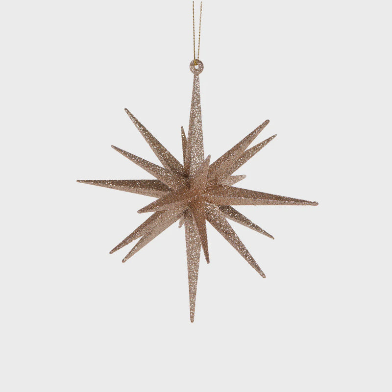 Glitter Orbit Hanging Ornament 15cm / Champagne