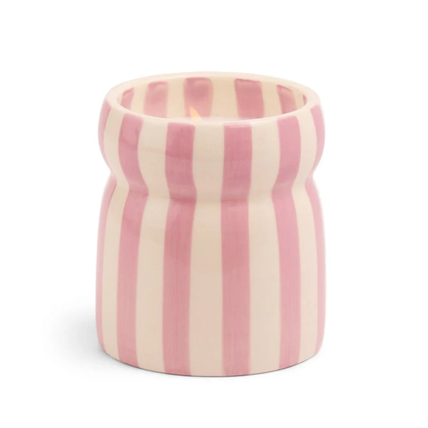 Cabana Striped Candle 6.5oz / Grecian Sand