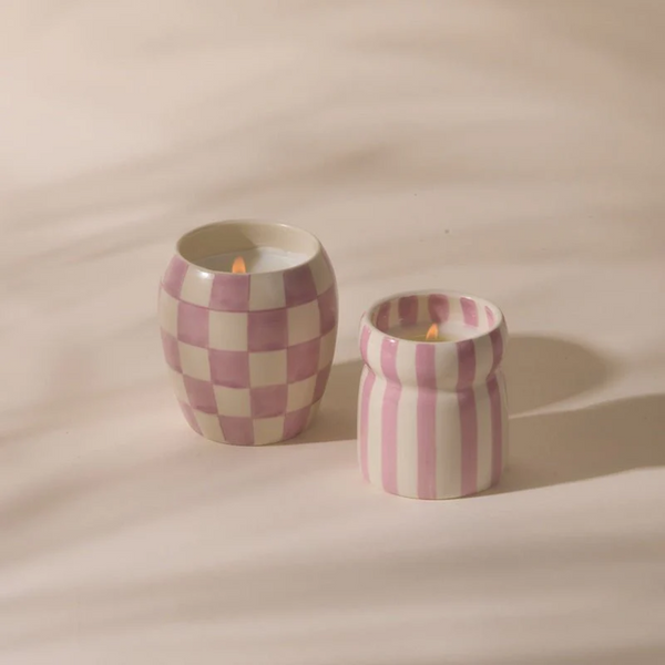 Cabana Striped Candle 6.5oz / Grecian Sand