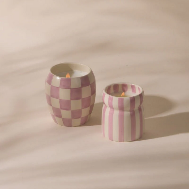 Cabana Striped Candle 6.5oz / Grecian Sand