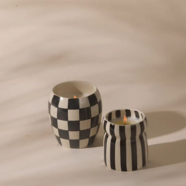 Cabana Striped Candle 6.5oz / Lava Stone