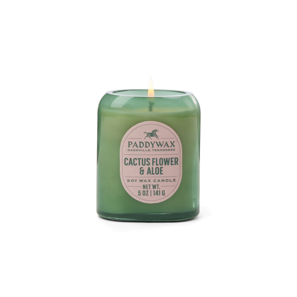 Vista Glass Candle Green 5oz / Cactus Flower + Aloe