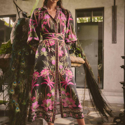 Carmen Silk Maxi Dress / Anthos Lotos
