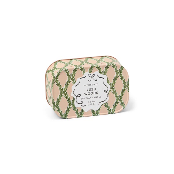 Cherie Printed Tim 4.5oz Candle / Pink + Green