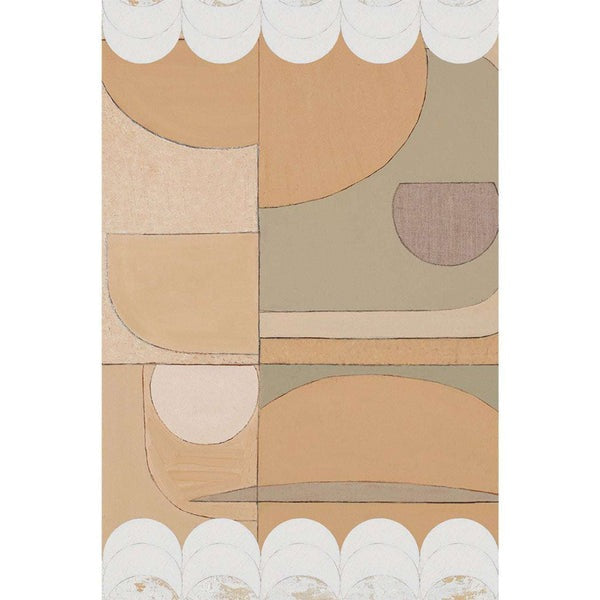 Clay Scalloped - Oak Framed Giclee Print