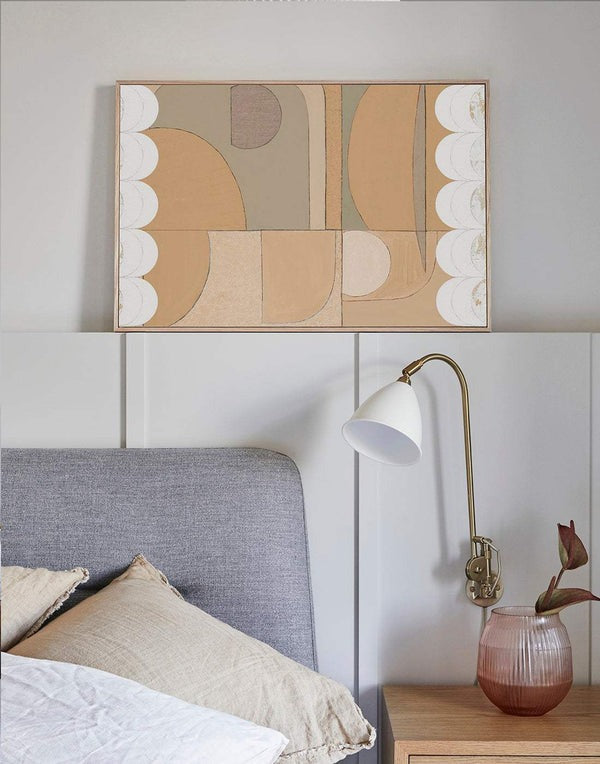 Clay Scalloped - Oak Framed Giclee Print