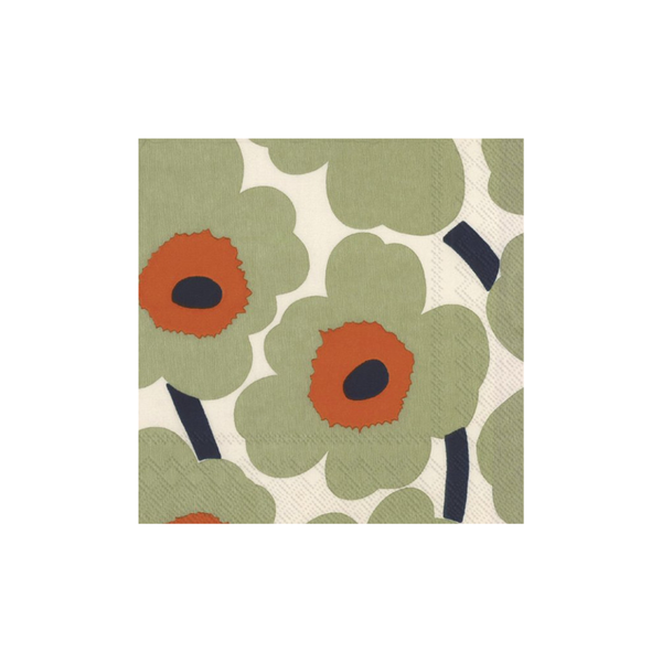 Cocktail Napkin / Unikko Sage + Orange