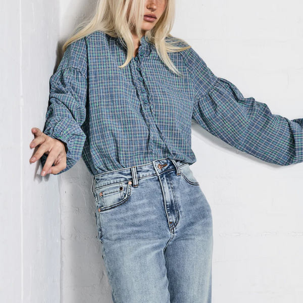 Cora Shirt / Blue + Green