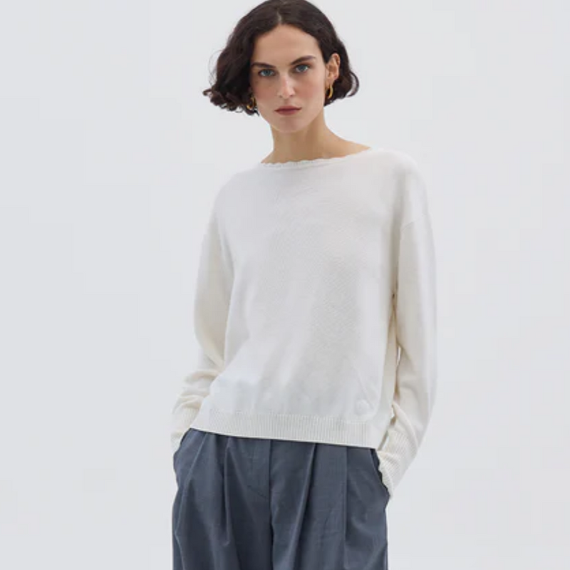 Core Merino Logo Sweater / Cream