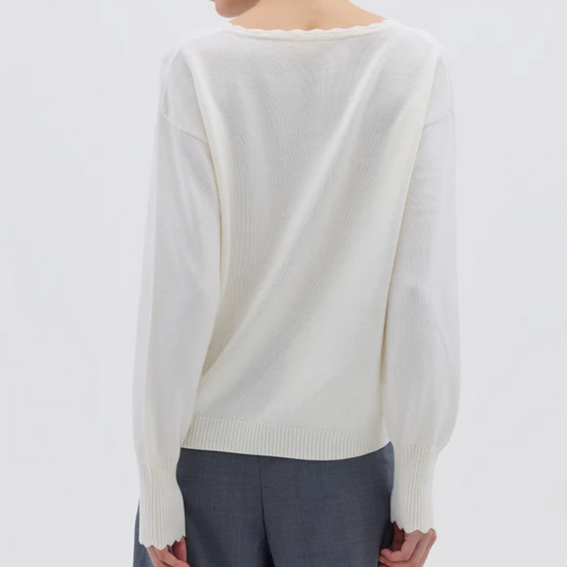 Core Merino Logo Sweater / Cream